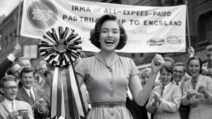 1953-05-26 Irma Wins a Trip to England